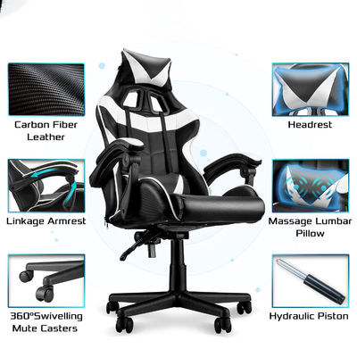 Sedile da gioco da corsa a colori personalizzato con supporto lombare e 3 ascensori a gas