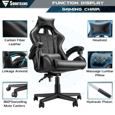 35.2 lbs Item Weight Racing Gaming Chair con supporto lombare schiena alta Design ergonomico