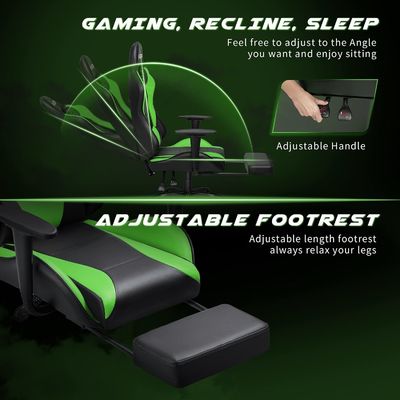 Sedia ergonomica per giocatori con poggiapiedi per corse e giochi personalizzati
