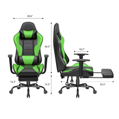 Sedia ergonomica per giocatori con poggiapiedi per corse e giochi personalizzati