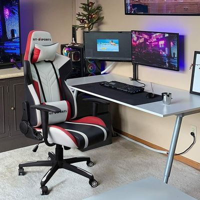 Sedile elevatore ergonomico in cuoio sintetico per giochi da corsa