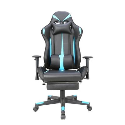 Pronta per la spedizione sedia da gioco in pelle nera e blu per mobili da ufficio