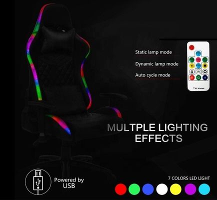 Luce a LED e telecomando PU Sedie da gioco Mobili da ufficio in pelle sintetica