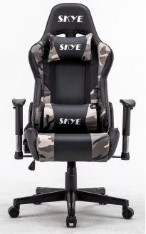 Moderna sedia da gioco da ufficio in pelle sintetica con ergonomia regolabile