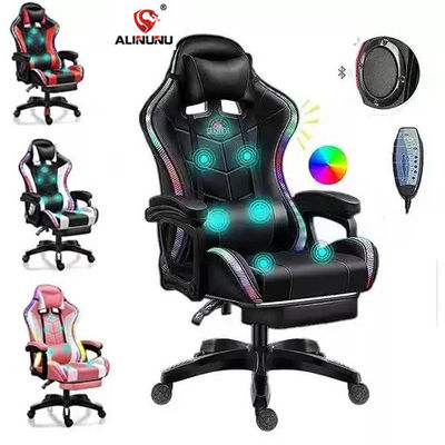 Sedile da massaggio in pelle sintetica con luci e altoparlanti RGB