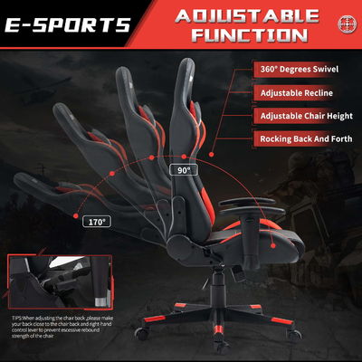 Sedia da gioco da corsa ALINUNU Regolabile in altezza Sedia girante per ufficio PC per computer
