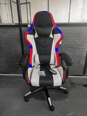 Sedia da gioco a LED a base di braccio regolabile in altezza RGB con massaggio in stile girevole e altoparlanti
