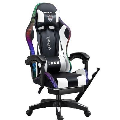 Poltrona da gioco RGB con luci e altoparlanti Poltrona da gioco per computer con massaggio in pelle PU
