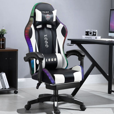 Poltrona da gioco RGB con luci e altoparlanti Poltrona da gioco per computer con massaggio in pelle PU