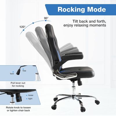 30 libbre sedia da ufficio regolabile con design ergonomico PU pelle e supporto lombare
