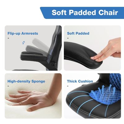30 libbre sedia da ufficio regolabile con design ergonomico PU pelle e supporto lombare