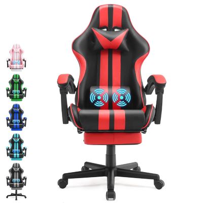 Sedia da gioco ergonomica in stile da corsa con poggiatesta e supporto lombare