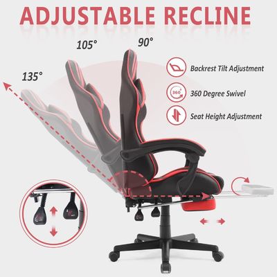 Sedia da gioco ergonomica in stile da corsa con poggiatesta e supporto lombare