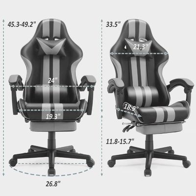 Sedile da gioco in stile da corsa con poggiapiedi poggiacapello e supporto lombare colore personalizzato