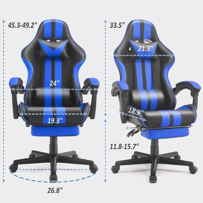 Sedile da gioco ergonomica in stile da corsa con poggiatesta e supporto lombare Capacità 300 libbre