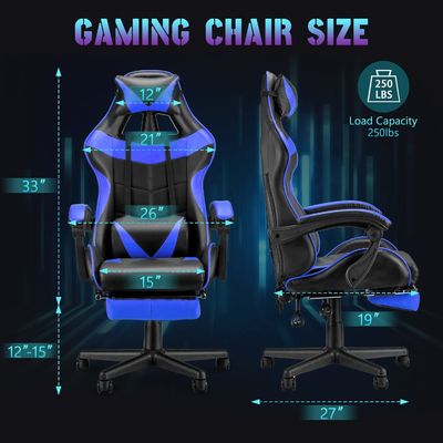 Sedile da gioco regolabile in altezza diretta con poggiatesta in materiale di pelle e supporto lombare