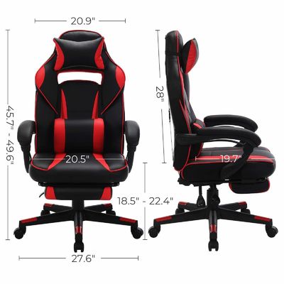 Sedie da gioco da corsa con meccanismo di inclinazione del poggiatempo e supporto lombare