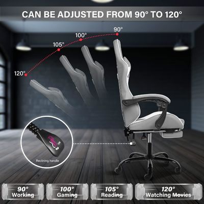 Sedile girevole regolabile in altezza recliner ergonomico per computer e videogiochi per ufficio