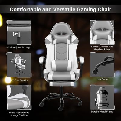 Sedile girevole regolabile in altezza recliner ergonomico per computer e videogiochi per ufficio