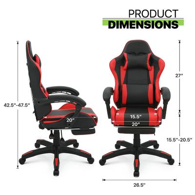 Sedia da gioco a schiena alta a 360 giri con poggiapiedi poggiacapello supporto lombare altezza regolabile