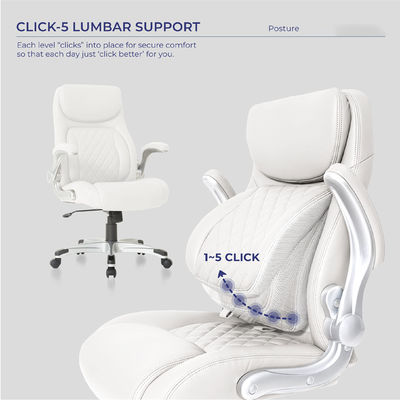 Confortevole sedia da ufficio in cuoio in PU con supporto lombare 27.55D x 26.77W x 43.3H pollici