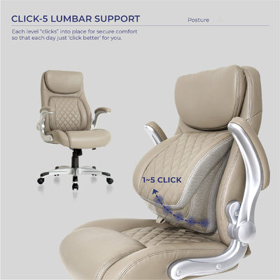 Stylish ergonomic PU Leather Office Chair con supporto lombare e braccioli FlipAdjust