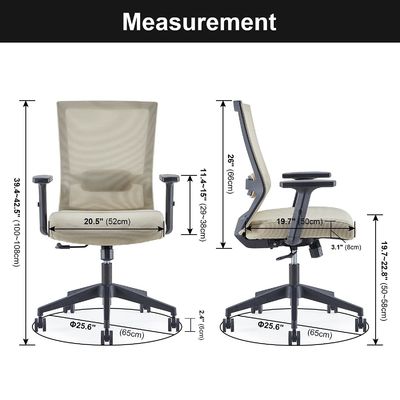 Sedile di scrivania girevole a maglia ergonomica con supporto lombare