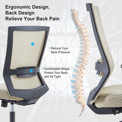 Sedile di scrivania girevole a maglia ergonomica con supporto lombare