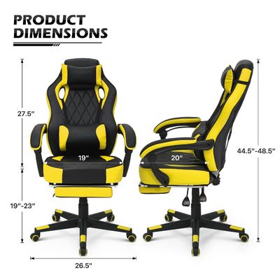 Sedile da gioco da corsa a 360 gradi con supporto lombare staccabile in cuoio PU