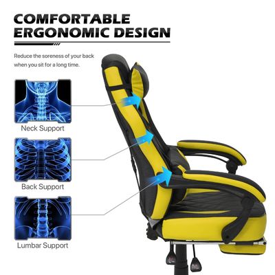 Sedile da gioco da corsa a 360 gradi con supporto lombare staccabile in cuoio PU