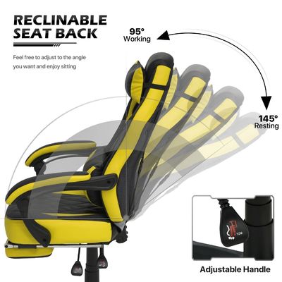 Sedile da gioco da corsa a 360 gradi con supporto lombare staccabile in cuoio PU