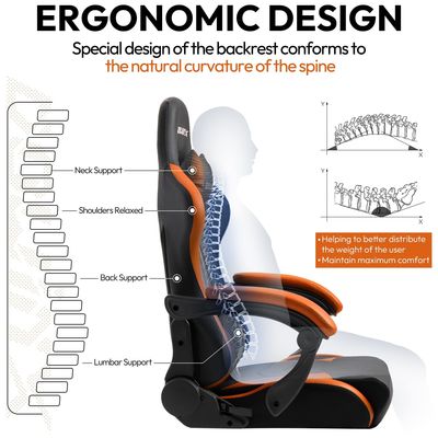Moderno stile di design sedia girevole sedia da gioco con poggiapiedi e caratteristiche regolabili