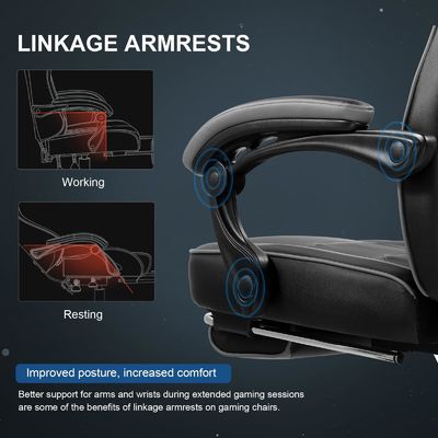 27.16&quot;D x 20.66&quot;W x 47.24&quot;H in Ergonomic Gaming Chair con poggia gambe e poggiapiedi