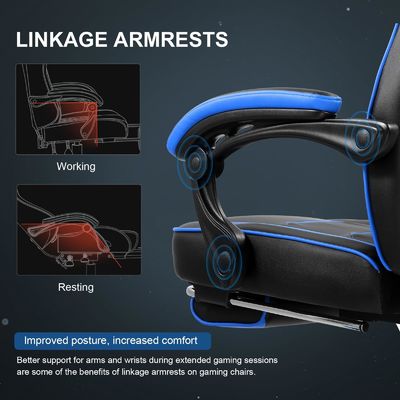 3 Gas Lift Ergonomic Gaming Chair con poggiapiedi in cuoio PU High Back Office Desk Chair
