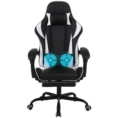 Sedia da gioco ergonomica in stile Iron High Back Racing con supporto lombare e poggiapiedi