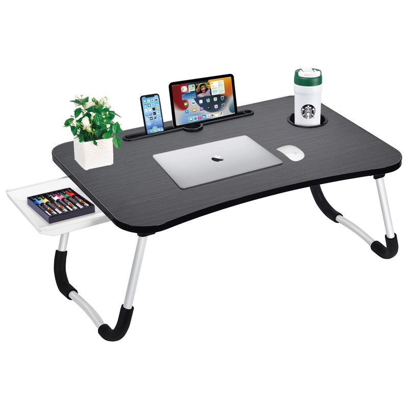 Portable Foldable Laptop Bed Table Desk Tray con portatavola 15.7&quot;D x 23.6&quot;W x 11&quot;H