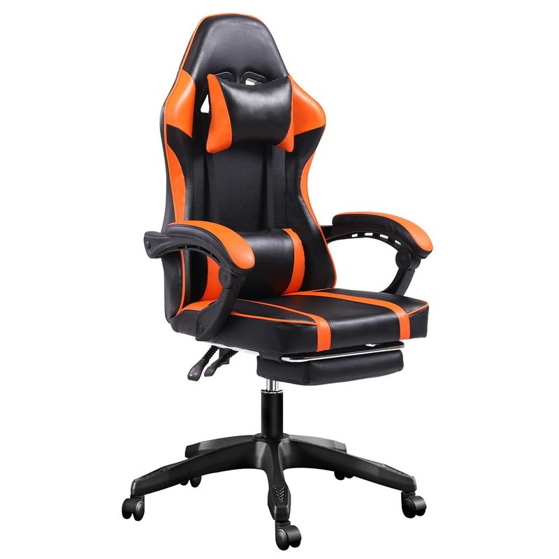 Poltrona da gioco ergonomica a colori personalizzati con poggiapiedi e altezza regolabile ALINUNU