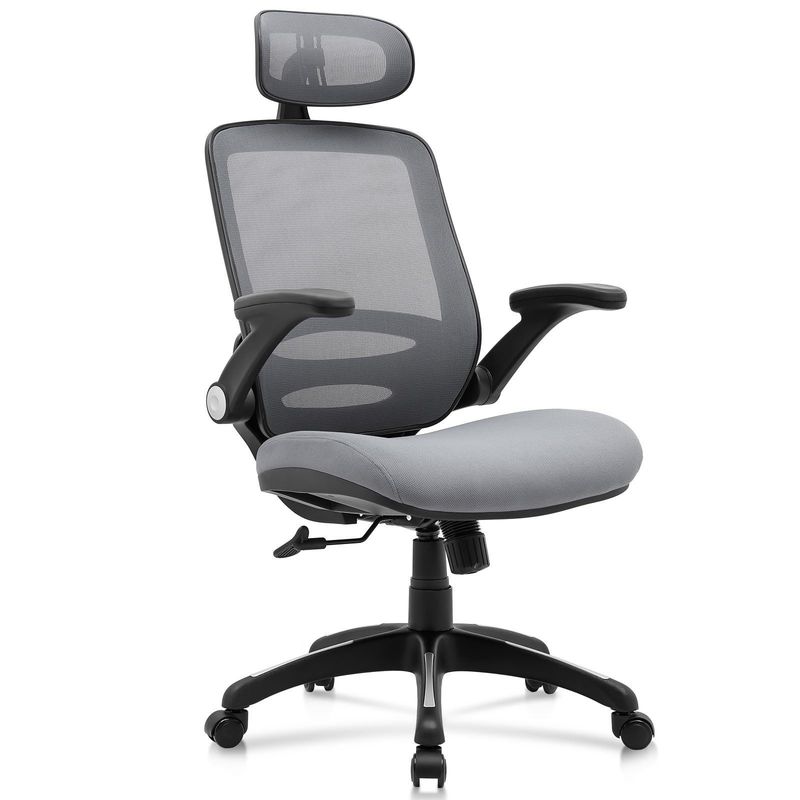 Altezza regolabile Sedia da scrivania a schiena alta con braccia flessibili e stile di design moderno