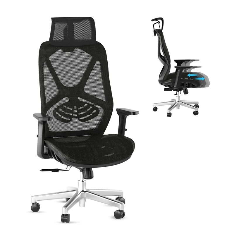 3 Gas Lift Ergonomic High Back Office Chair con design del sedile dinamico stile moderno