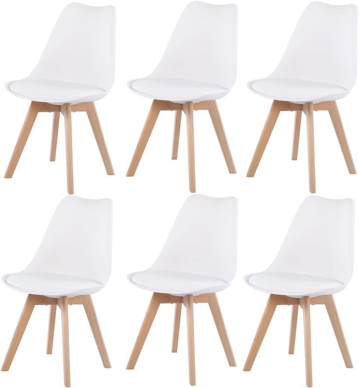 40'HQ Sedie da soggiorno con cuscino in PU 1488pcs Prezzi Sedie da pranzo in legno tulipano nordico