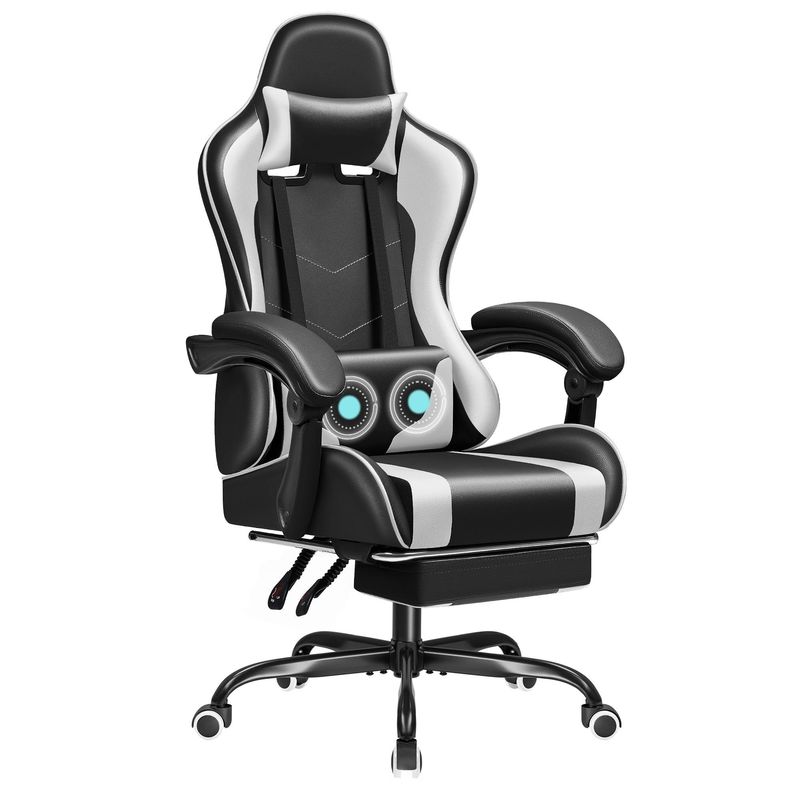Sedile da gioco da corsa con supporto lombare per massaggi e sedile girevole a 360 gradi