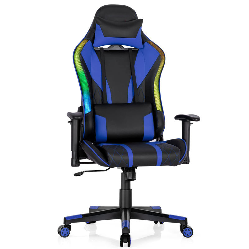 ALINUNU Metal Type Aluminum Racing Ergonomic Gaming Chair con supporto lombare regolabile