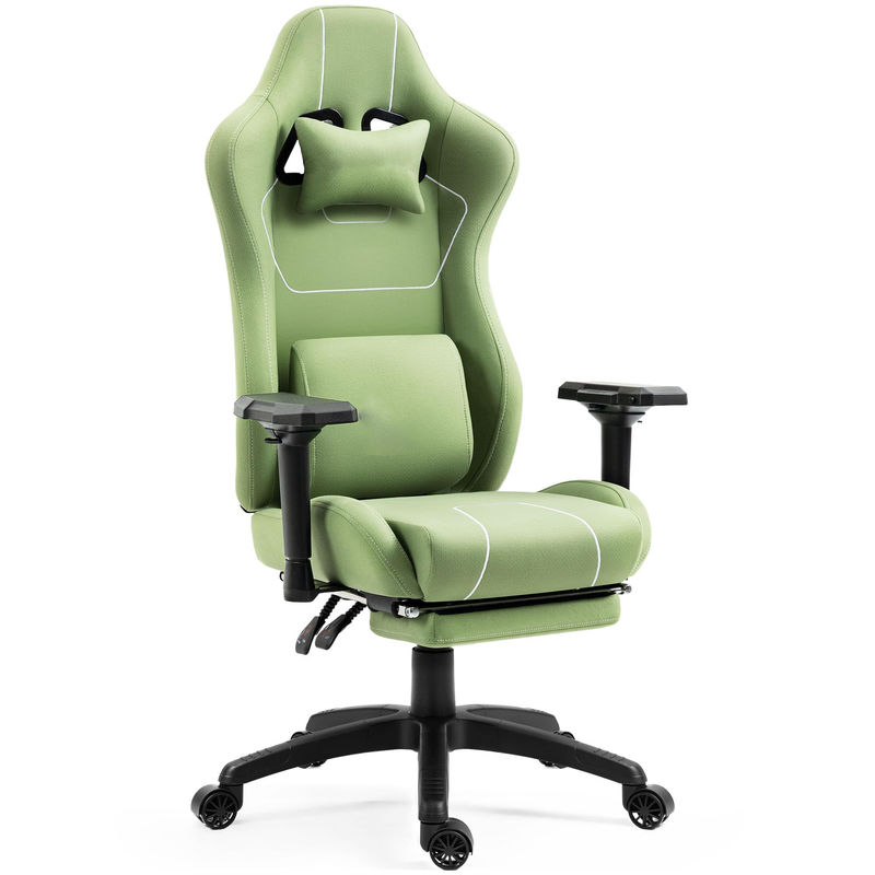 Home Office sedia da gioco con massaggio supporto lombare e poggiapiedi in design moderno
