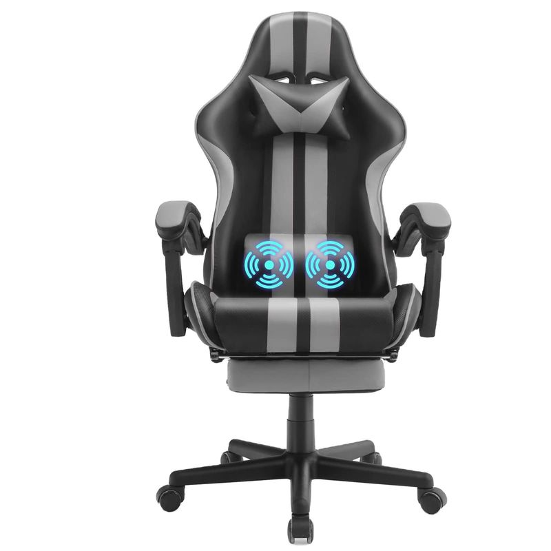 Sedile da gioco in stile da corsa con poggiapiedi poggiacapello e supporto lombare colore personalizzato