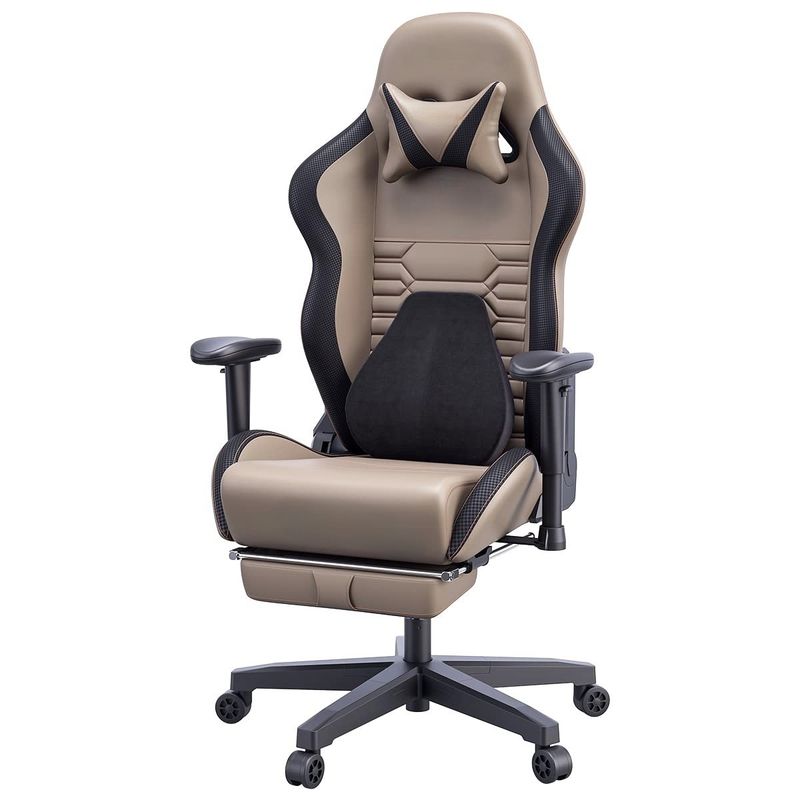 Poltrona da gioco a ruote PU muta con ergonomia di supporto lombare e imballaggio della posta