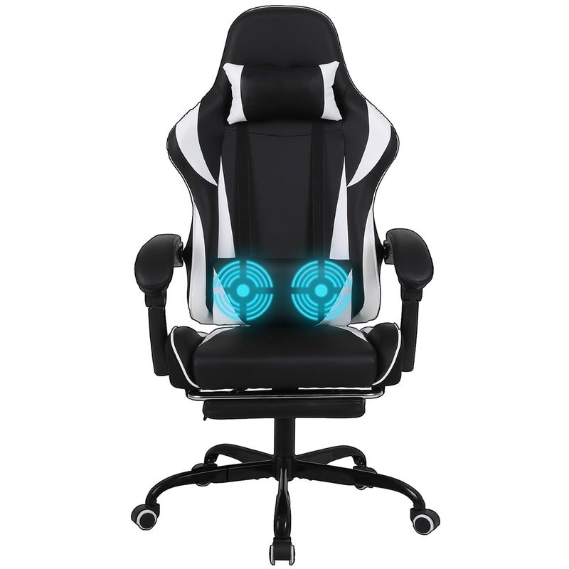 Sedia da gioco ergonomica in stile Iron High Back Racing con supporto lombare e poggiapiedi